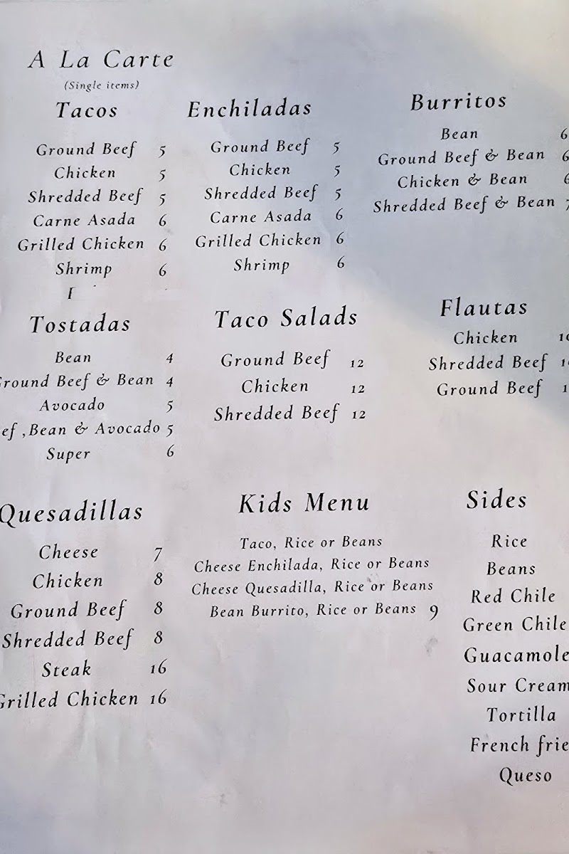 Menu Garcia's Mexican Restaurant-1